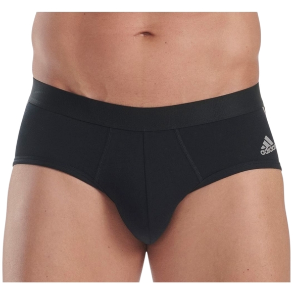 Adidas Men's 3 Pack Brief Active Flex Cotton 3 Stripes Black Size Small - Picture 2 of 12